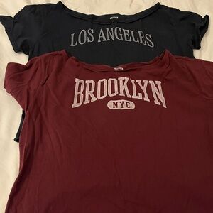 Pre-loved Hollister Brooklyn NYC Graphic Tee + Los Angeles Graphic Tee Set